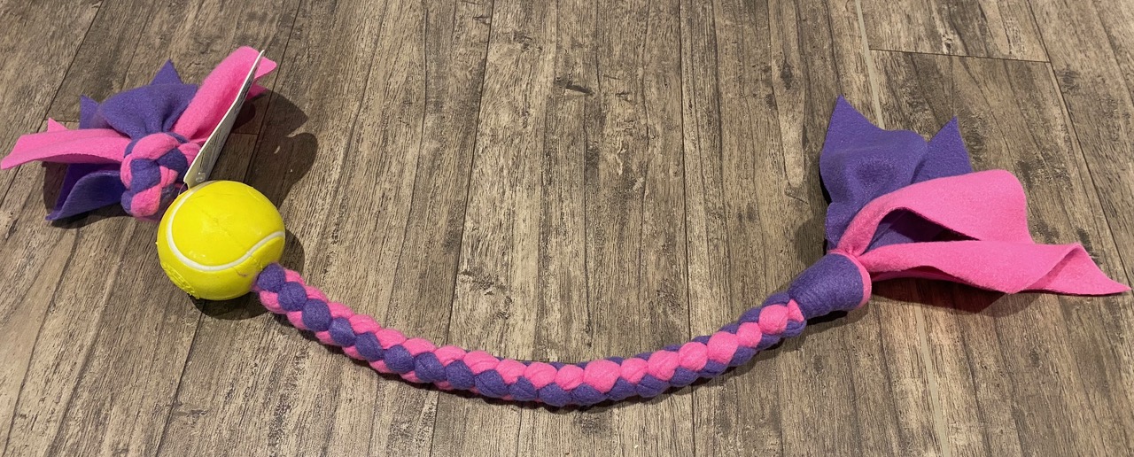 Fleece Chasey Ball Tug (Pink and Purple)