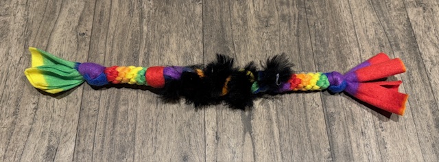 MINI Fleece Sheepy Tuggy - Puppy (Rainbow)
